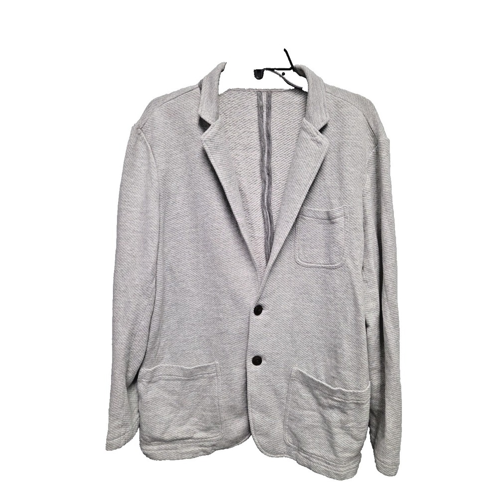 FAHERTY Inlet Knit Blazer Unstructured Jacket Mens XL Gray Casual Office Career
